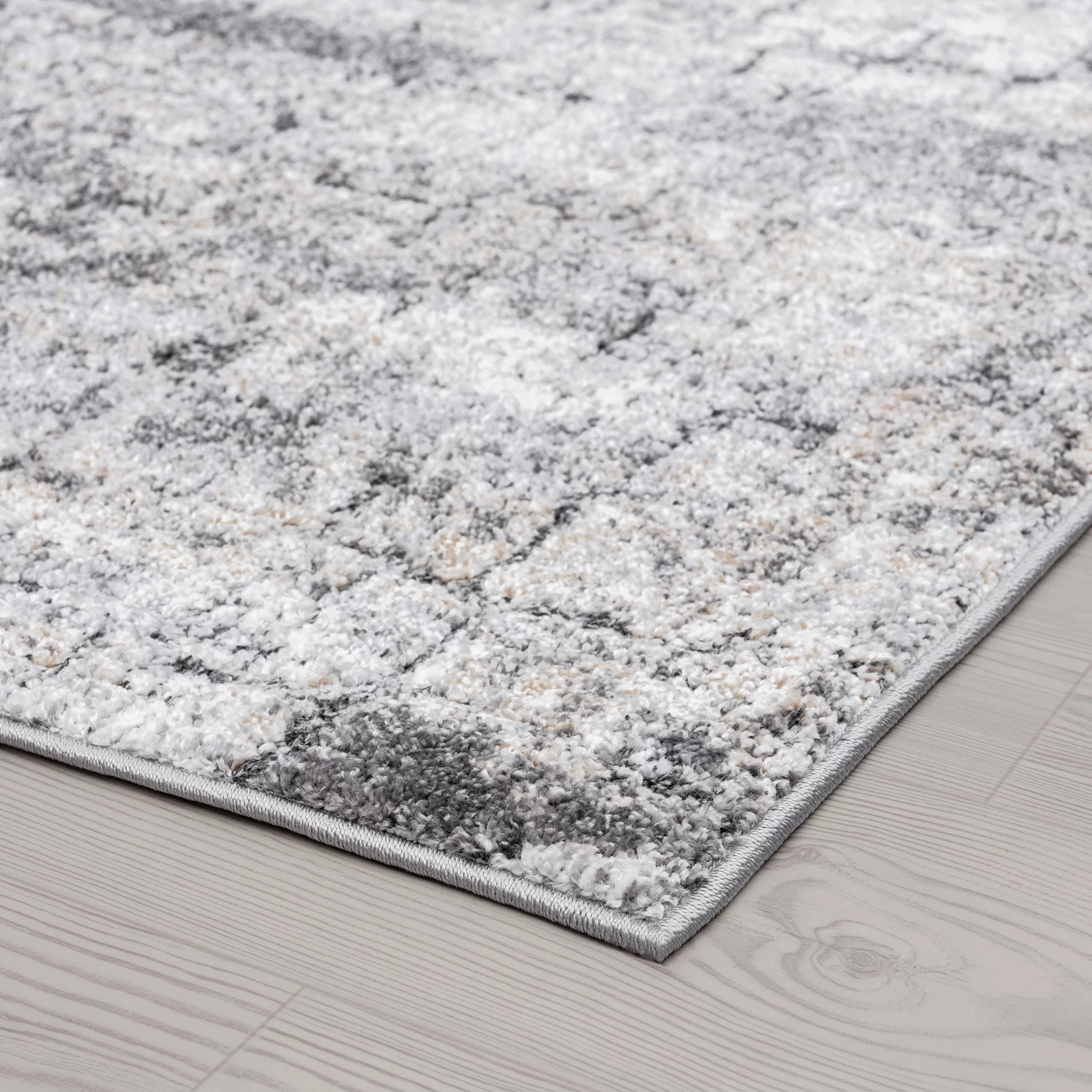 Contemporary 8x10 Abstract Beige Gray Area Rug Y98920