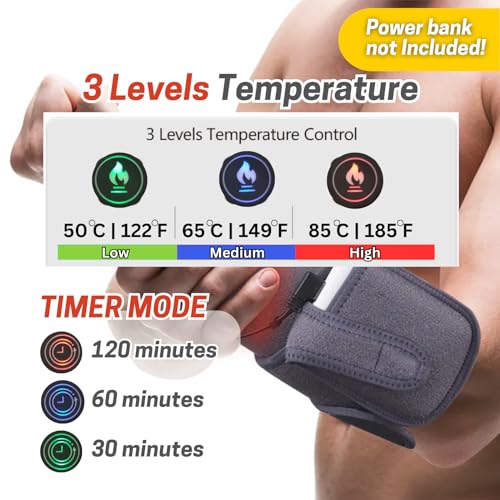 Heating Pad Arm Wrap 39in Cordless USB Heated Brace for Wrist Elbow Knee S136083