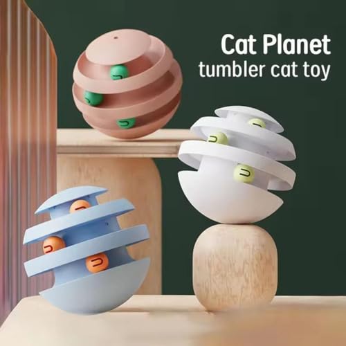 3 Tier Cat Turntable Toy with Moving Balls (Deep Blue) W926
