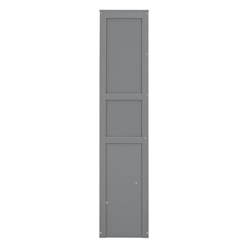 Queen Size Murphy Bed with Shelves, Foldable Wood Wall Bed, White V16042