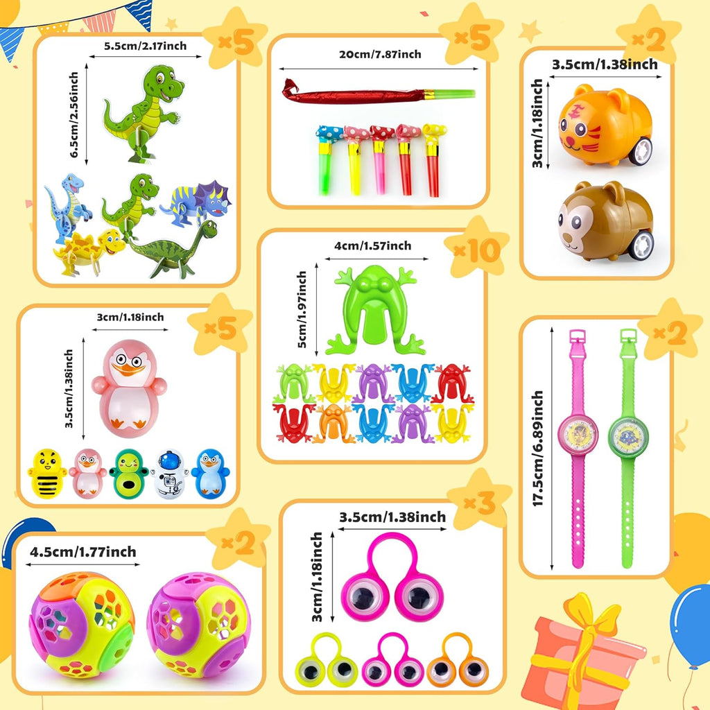 62PCS Party Favors Toy Assortment for Classroom Rewards Bulk Toys Birthday Gifts S832