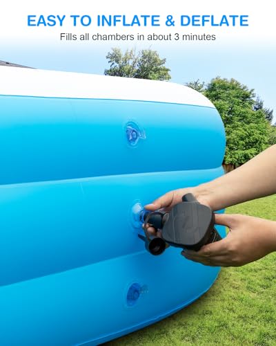 Large Inflatable Pool for Adults, 145" x 74" x 22" Outdoor Family Swimming Pool M66114