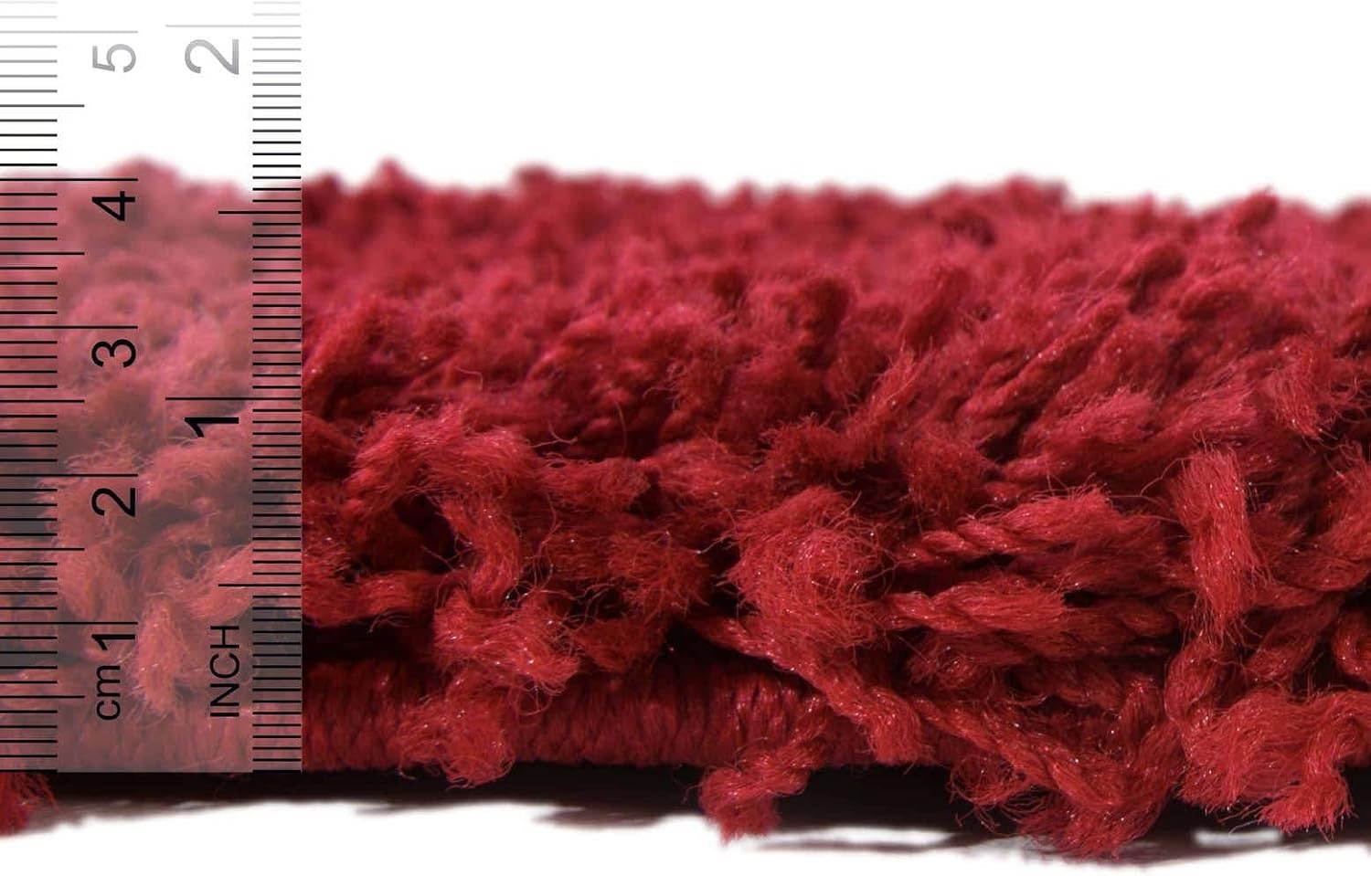 Rugs.com Über Cozy Solid Shag Rug 8' x 11' Cherry Red J691