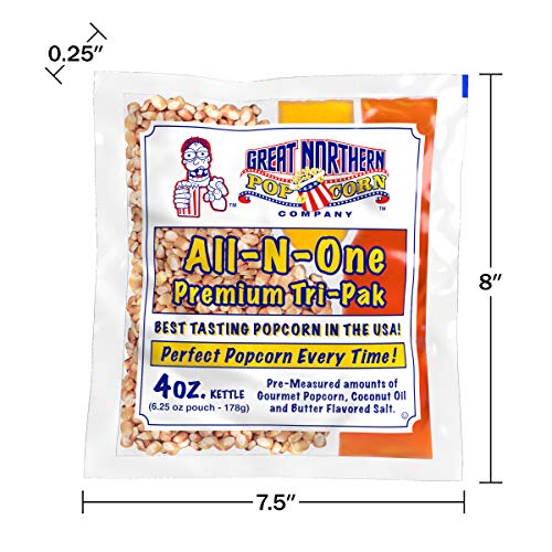 Case of 12 Popcorn Packs with Kernels, Salt & Oil by Great Northern Popcorn C948706