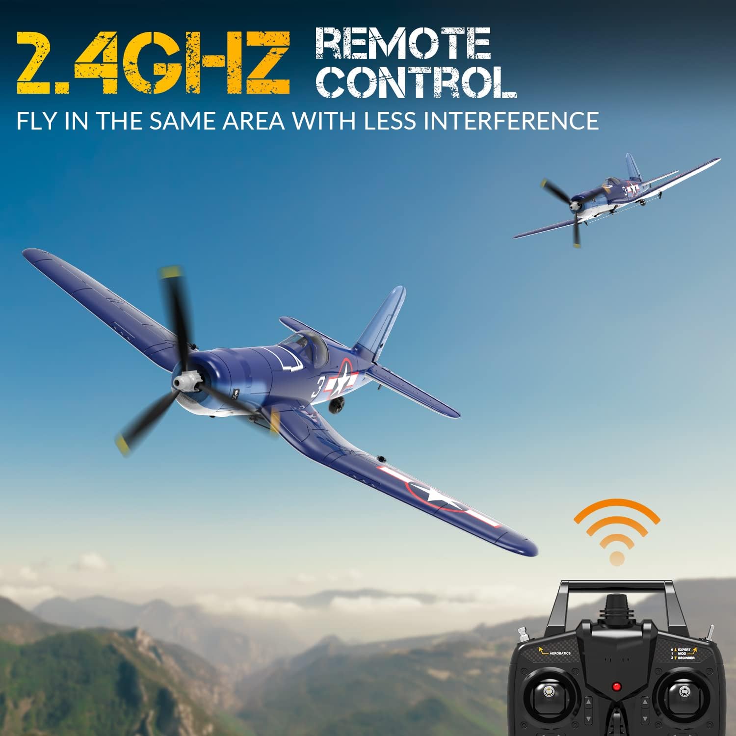 VOLANTEXRC RC Plane BF-109 & F4U Corsair Ready to Fly with Xpilot Stabilization X69559