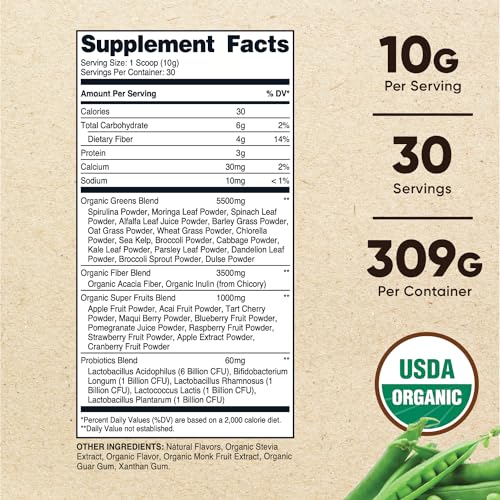 Nutricost Organic Super Greens Powder (30 Servings) E6170