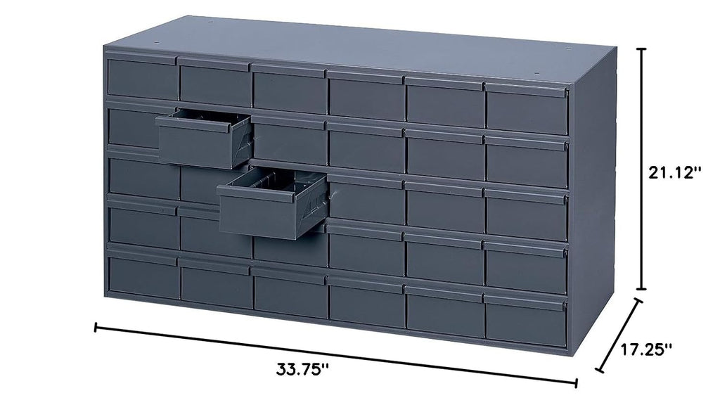 Durham 035-95 Prime Cold Rolled Steel Cabinet, 30 Drawer, Gray B5290