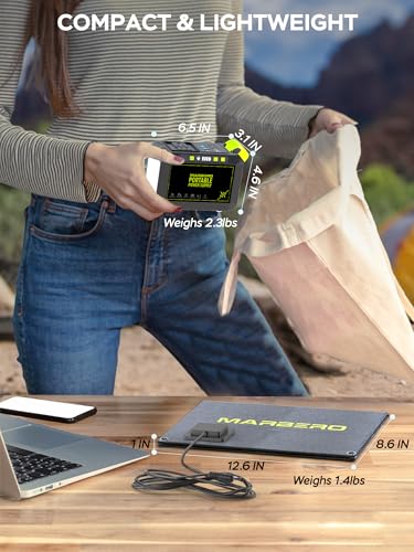 MARBERO 88.8Wh Solar Generator with 21W Panel Portable Power Station for Camping R50974