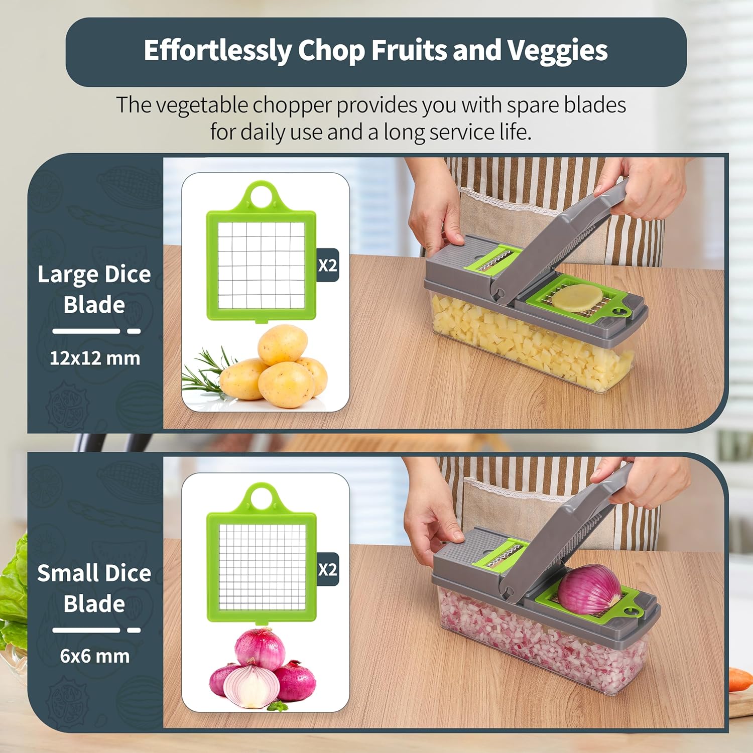 Vegetable Chopper with Container, 17 in 1 Food Slicer with 10 Blades K8511