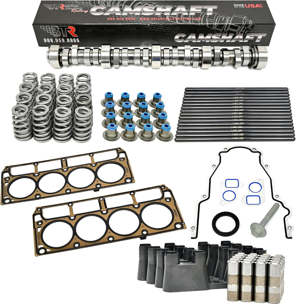 Brian Tooley Racing BTR Stage 4 Truck Camshaft Install Kit -Fits Gen III/IV LS 4.8L 5.3L LS Vortec Trucks (Includes Cam Kit, Gaskets, Lifters & Trays)