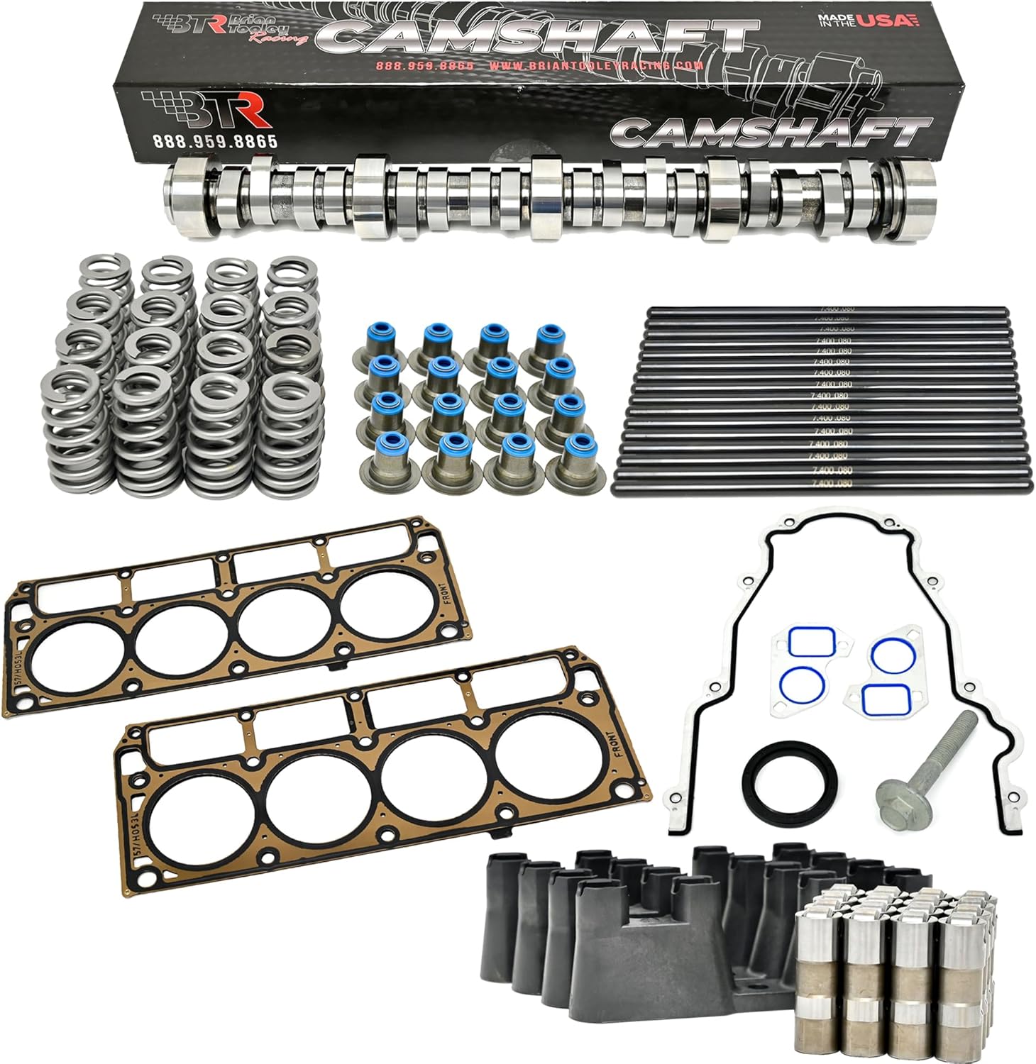 Brian Tooley Racing BTR Stage 4 Truck Camshaft Install Kit -Fits Gen III/IV LS 4.8L 5.3L LS Vortec Trucks (Includes Cam Kit, Gaskets, Lifters & Trays)