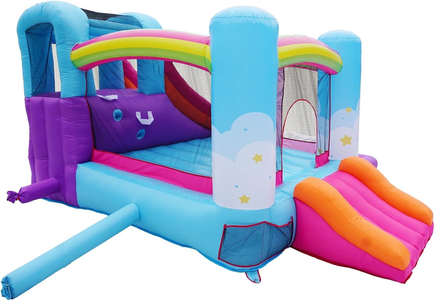 Inflatable Bounce House for Kids with Air Blower, Ball Pit & Slides T46947