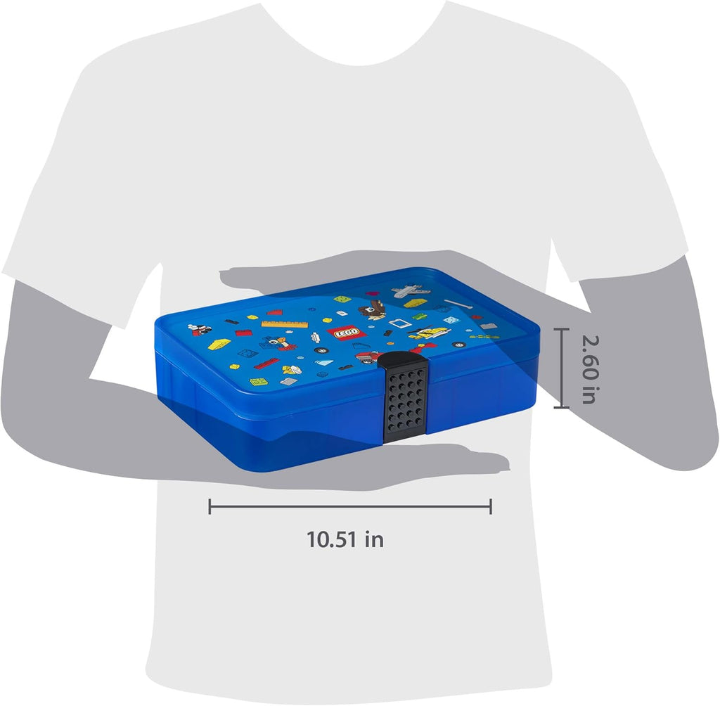 ROOM Copenhagen Lego Sorting Box - Brick Storage with Dividers, Blue D233