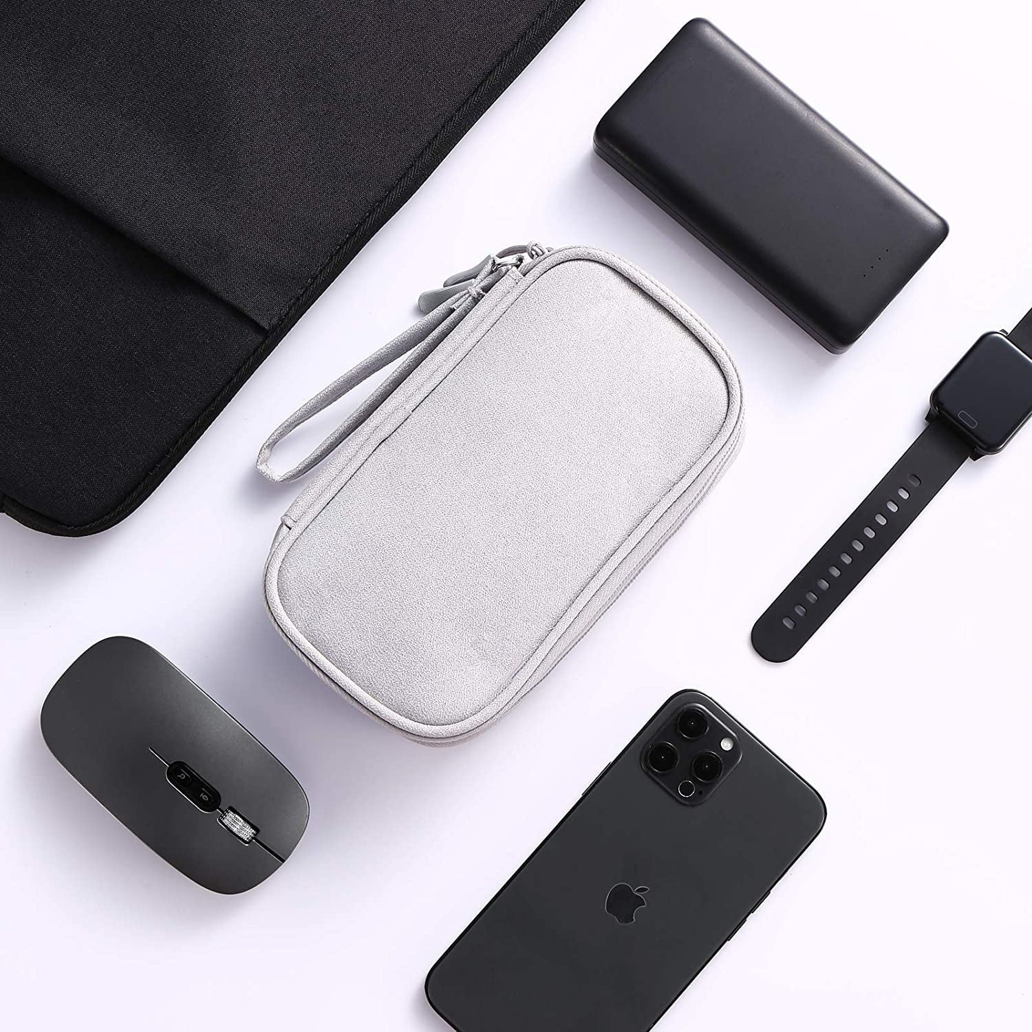 Medium Cable Charger Organizer Bag for Electronics Travel Storage - Light Grey R58486