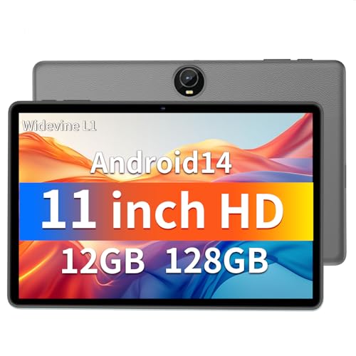 2024 Newest Tablet, Android 14 11 Inch Tablet,12GB RAM 128GB ROM 1TB Expand,Octa-Core Processor, Support Fast Charging, Large Capacity Battery, HD Display, WiFi, Bluetooth (Black)