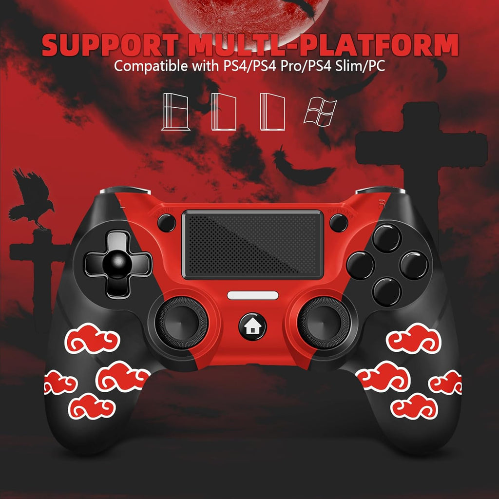 FTFVaska Wireless Controller for PS4, Red Cloudy Z831683