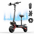 Electric Scooter for Adults,6000W Dual Motor E-scooter 60V 33AH Up to 50 MPH 60Miles Range,11" City Road/Off Road Tire Electric Scooter Foldable