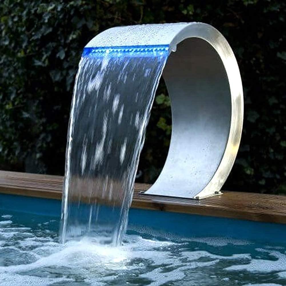 Stainless Steel Pool Waterfall Fountain In Ground Pools Garden Outdoor Waterfalls Swimming Pool Fountains