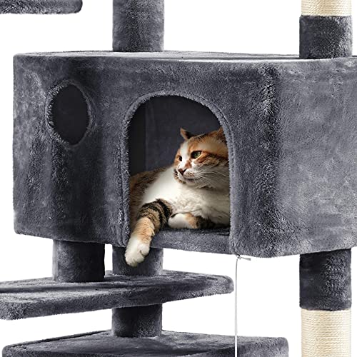 Yaheetech 54in Cat Tree Tower Condo Furniture with Scratch Post Y196