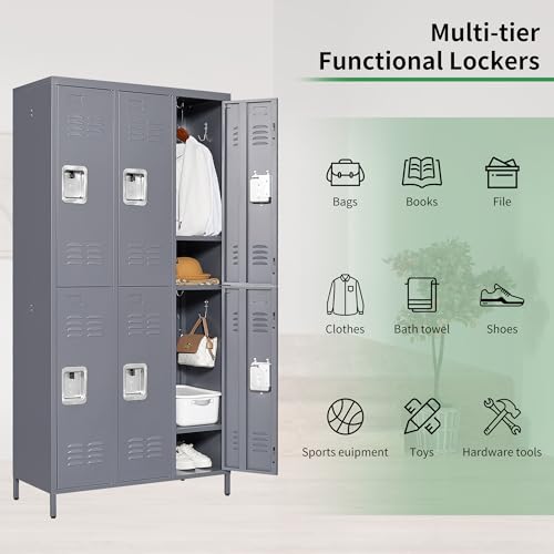 9 Door Metal Locker with Lock and Card Slot, Black K8440