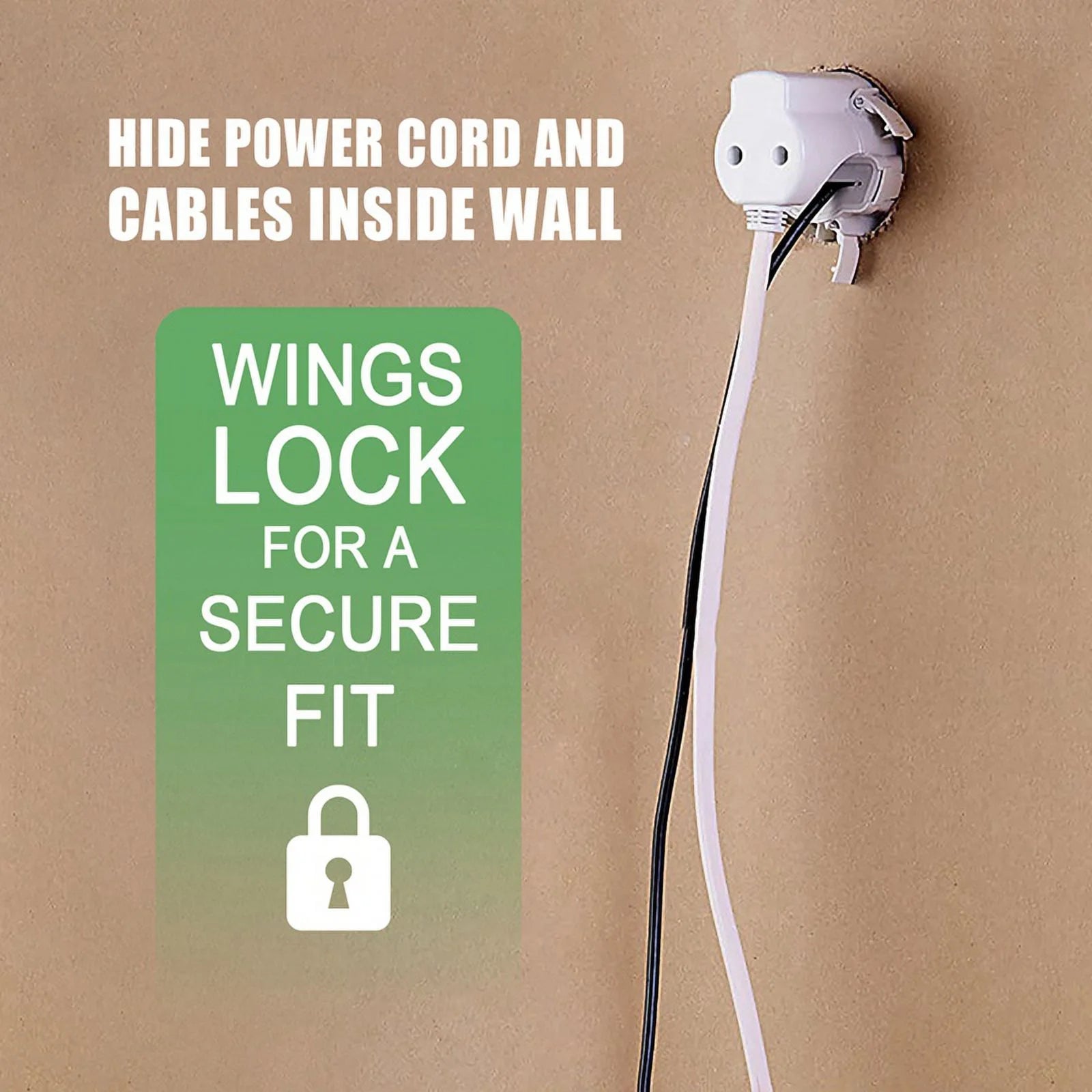 In-Wall Cable Management Kit for TV Wires, White, with Drill Bit B797687
