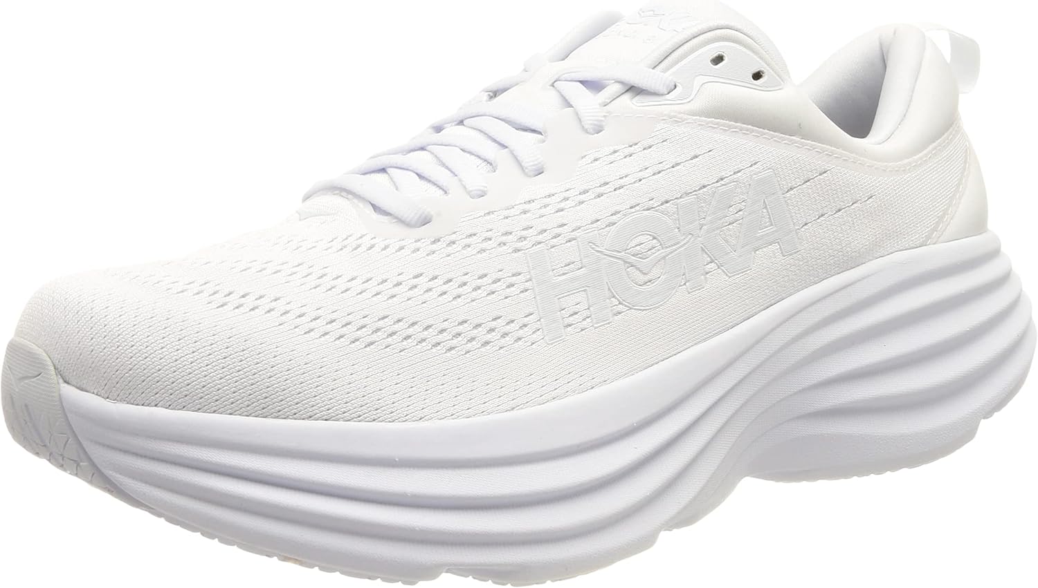 Hoka Women's Bondi 8 Sneaker, White/White, 10.5