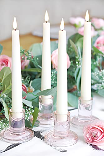 LampLust Clear Glass Candle Holders for Standard Tapered Candles, 10 Pack H908
