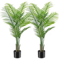 AnTing Artificial Areca Palm Plant Faux Tropical Tree 6FT, Fake Palm Tree Indoor Decor with 15Trunks for Home Office Garden Hotel Decor Gift（2pack）
