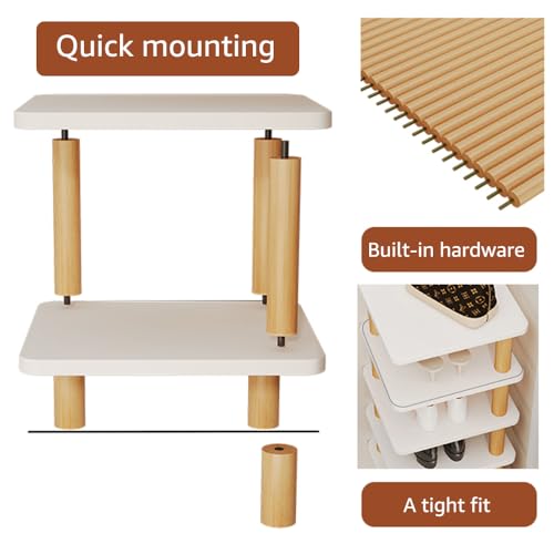 8 Tier Vertical Shoe Rack for Entryway, Narrow Storage Stand W197