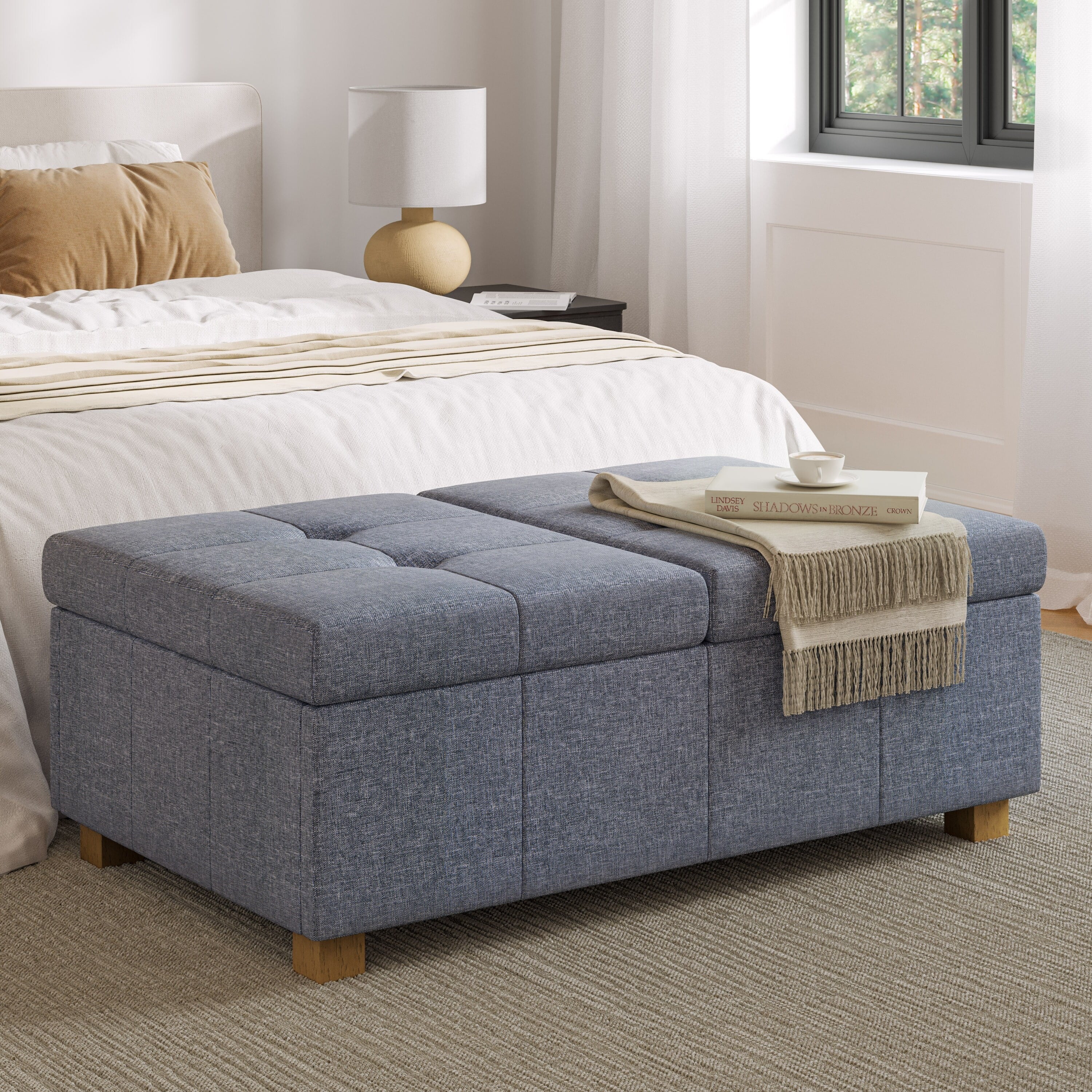 CorLiving Double Storage Ottoman Bench Y84802