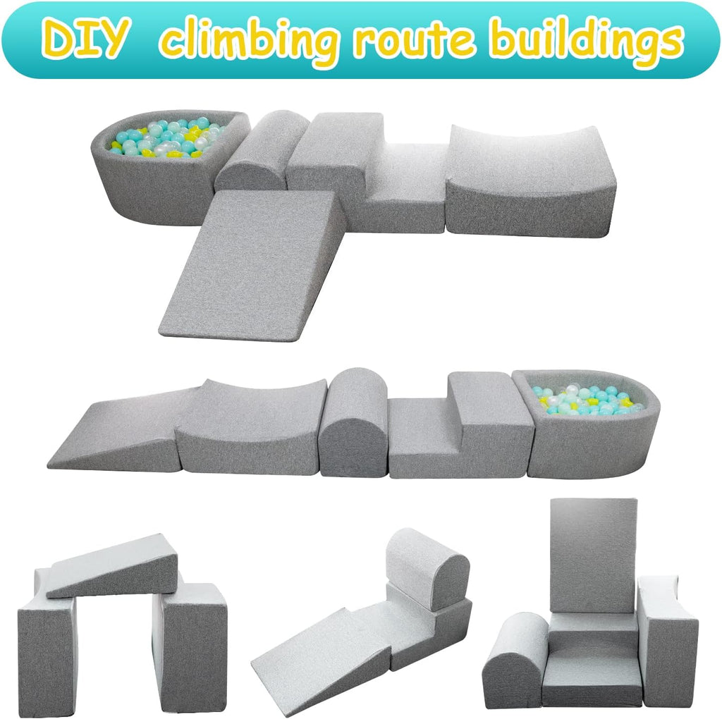 Soft Foam Climbing Blocks and Ball Pit for Toddlers W715712