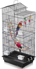 SUPER DEAL 39'' Roof Top Parrot Bird Cage with Toys for Cockatiel Sun Conure Parakeet Finch Budgie Lovebird Canary Large Flight Pet House