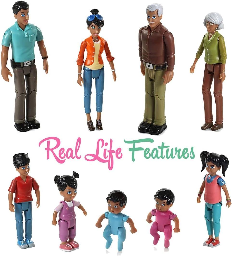 Beverly Hills Doll Collection Sweet Li'l Family Hispanic Dollhouse People Set of 9 B950158