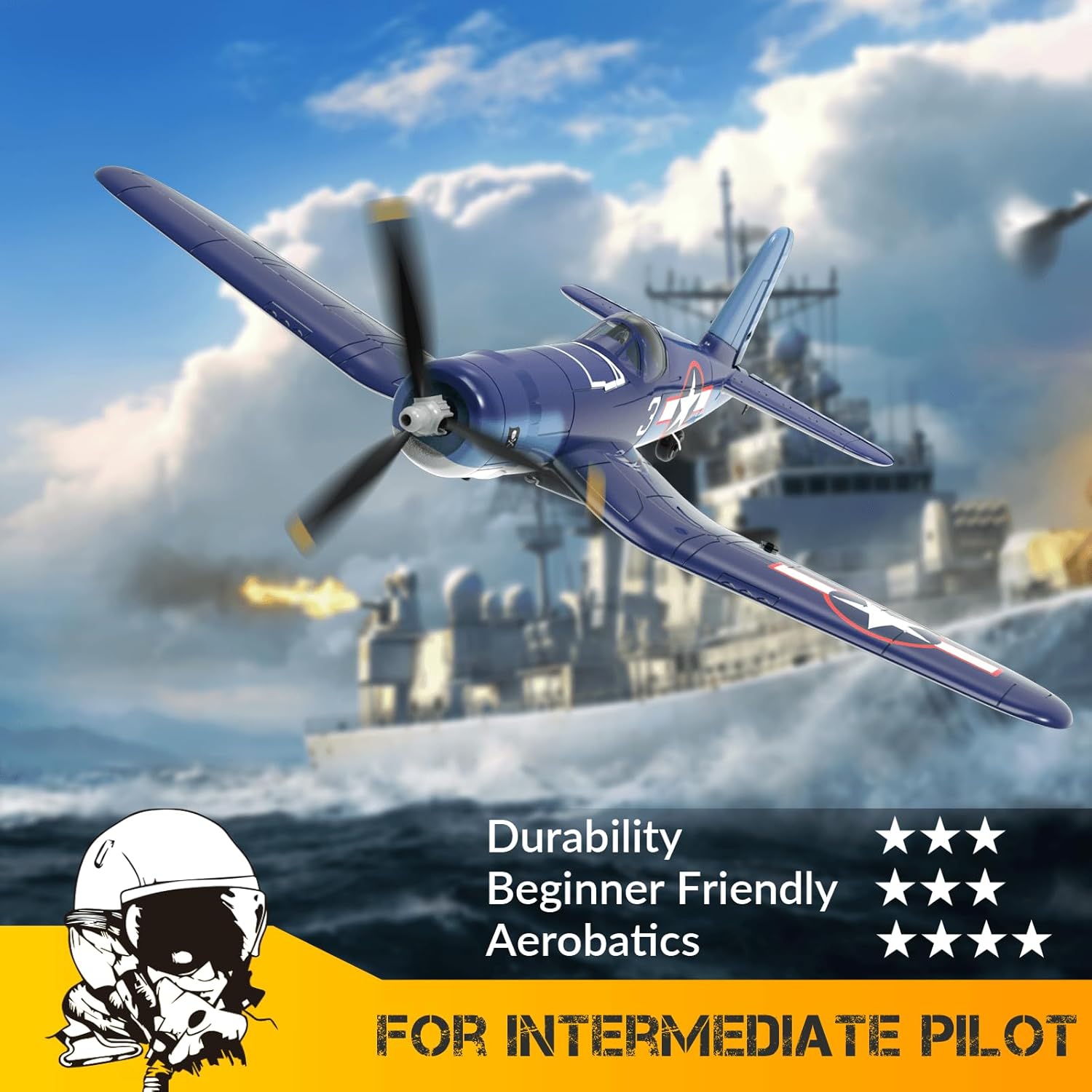 VOLANTEXRC RC Plane F4U Corsair 4-CH Remote Control Airplane for Adults X21225
