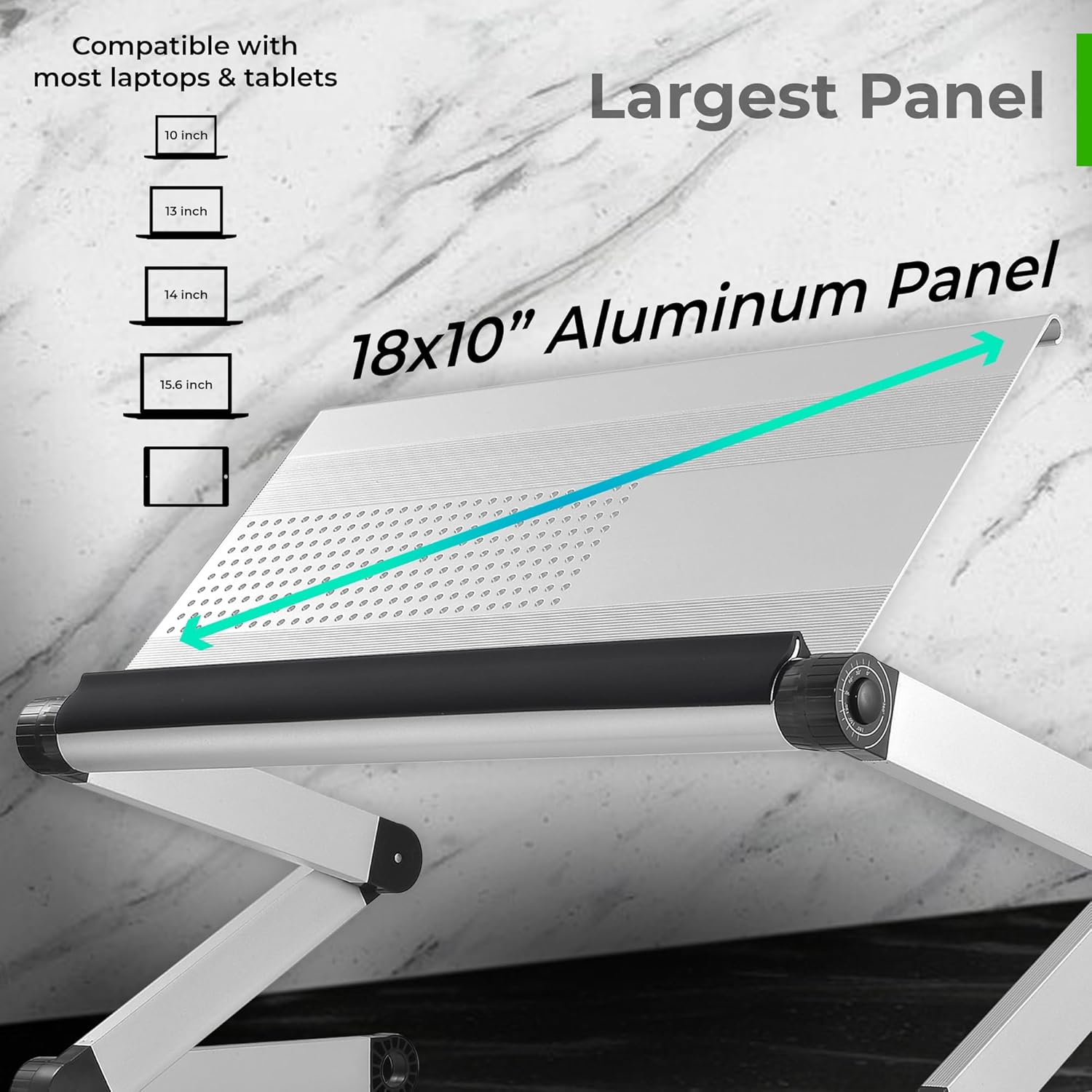 WorkEZ Executive Adjustable Ergonomic Aluminum Laptop Cooling Stand D69902