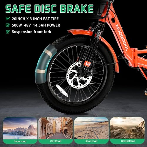 ABORON Electric Tricycle for Adults, 20" Aluminum E-Trike, 500W, 48V 14.5Ah, Front Suspension F959393