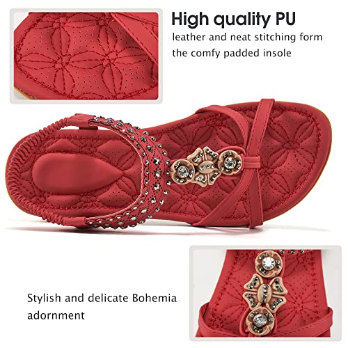 Alicegana Women's Sandals Non-Slip Casual Summer Beach Flats Q323621