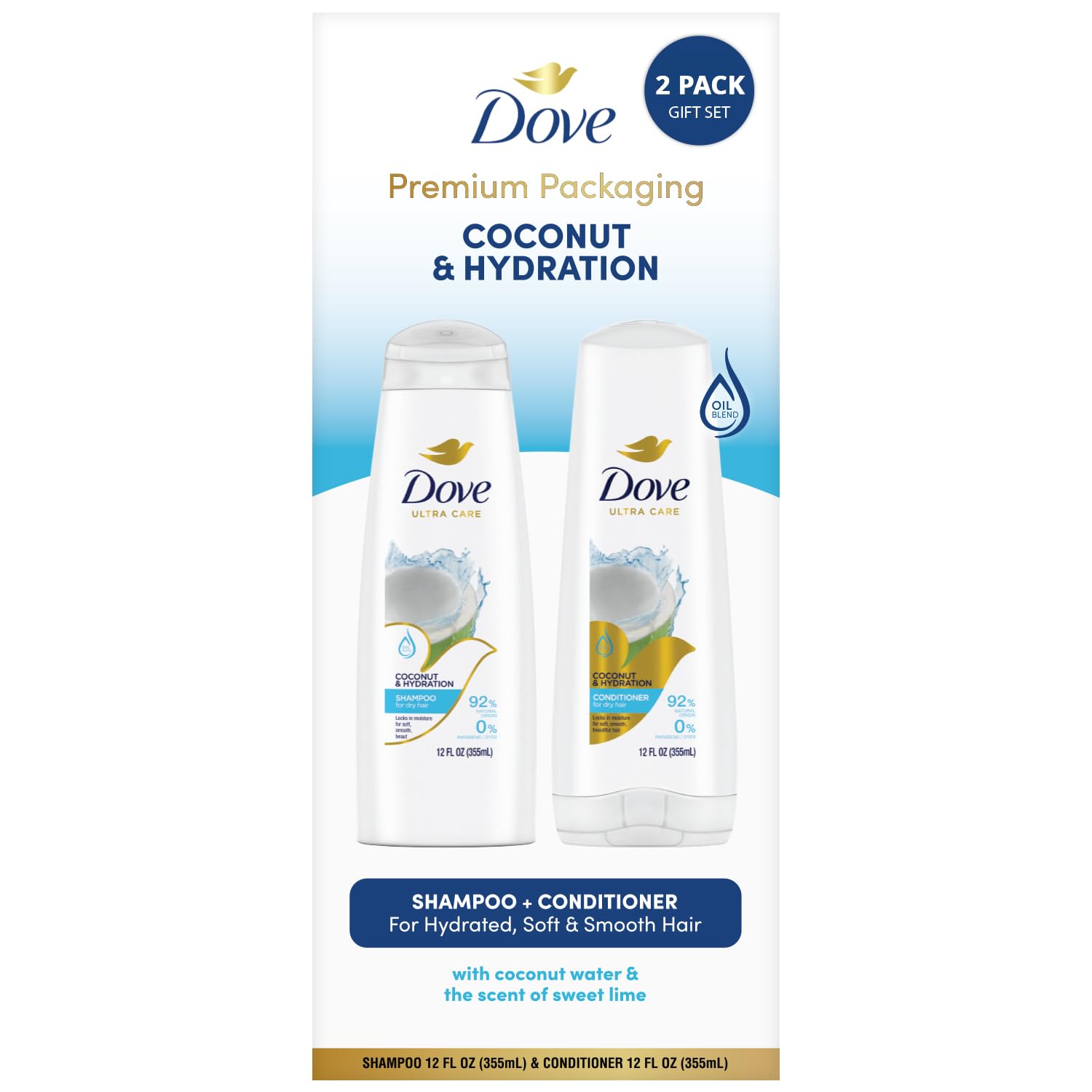 Dove Nourishing Secrets Coconut Shampoo and Conditioner Set, 12 oz, 2 Piece N756