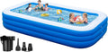 azamine Extra Large Inflatable Pool for Adults - 130"x 72" x 22" Oversized Thickened Blow Up Pool with Pump, Family Swimming Pool for Outdoor, Garden, Backyard, Summer Water Party
