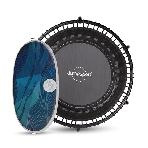 JumpSport 350 Home Bundle | 39” Fitness Trampoline + Anti-Fatigue Standing Desk Board | Keep Moving Throughout Your Day