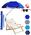 Chair Umbrella with Clamp Universal Adjustable 48 inches UPF 50+ Extra Large UV Protection Clip on Umbrella Clip on Parasol Clip on Wheelchair Umbrella for Patio,Beach Chairs Stroller Golf Carts