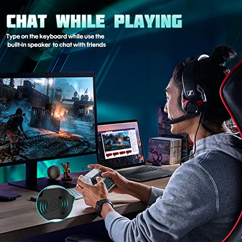 TiMOVO Multi-Color RGB Backlight Keyboard for PS5 Controller, Wireless Bluetooth Chatpad, Black V9833