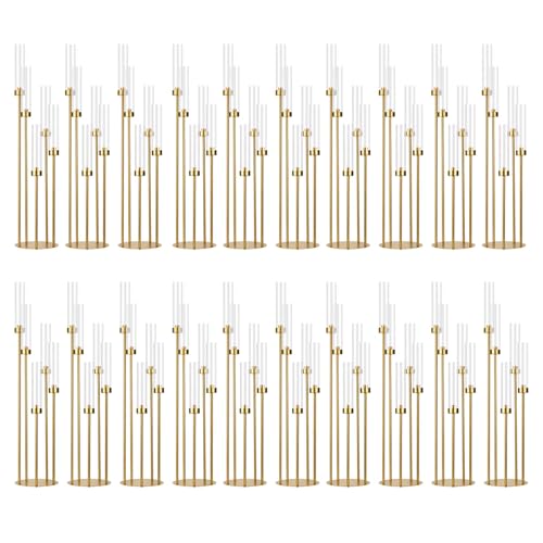Matte Black 5 Arm Candelabra with Acrylic Shades for Table Centerpiece W6999