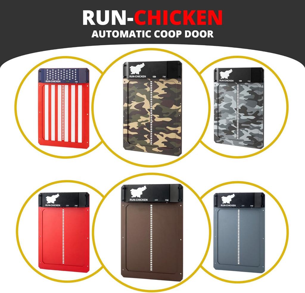 RUN-CHICKEN Automatic Chicken Coop Door T50, Gray, App Programmable, Battery Operated S15992