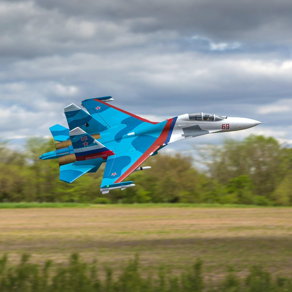 E-flite RC Airplane SU-30 Twin 70mm EDF BNF Basic 1100mm Y6635