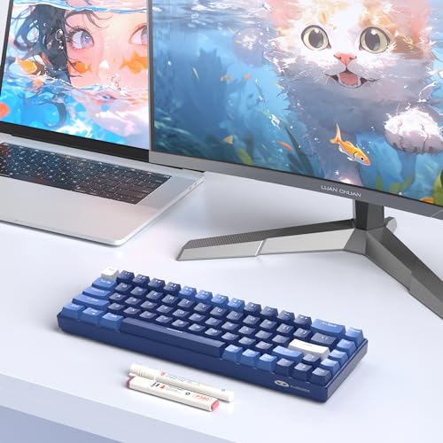 MageGee Portable 60% Mechanical Gaming Keyboard, Hot Swappable RGB, Compact 68 Keys Wired, Dark Blue Q4428