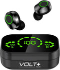 Pro Earbuds Wireless V5.3 LED Compatible with ONN ONA19TB007 IPX4 Water & Sweatproof/Noise Reduction/Quad Mic Plus 1200mah PowerBank (Black)