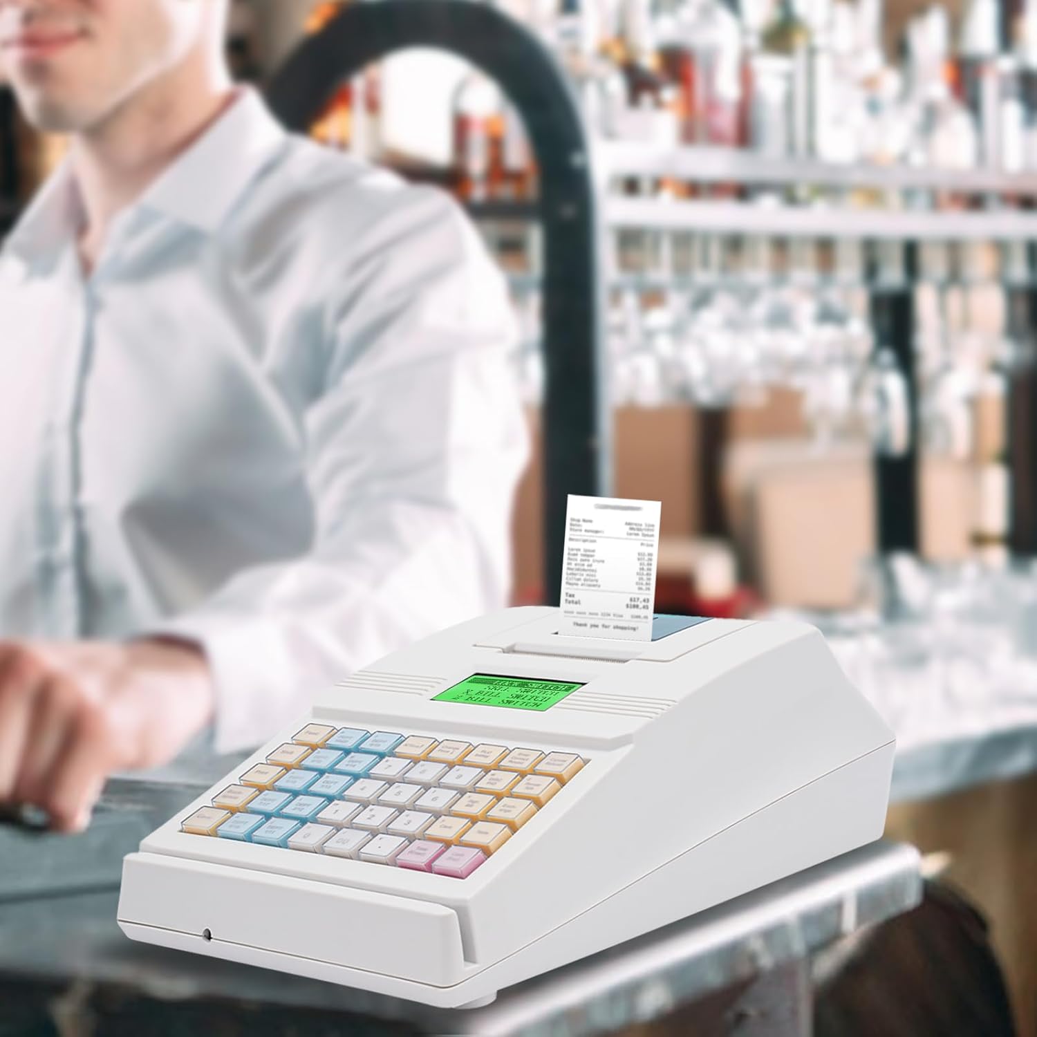 Cash Register with 8-Digit LED Display, 48 Keys for Small Business P471603