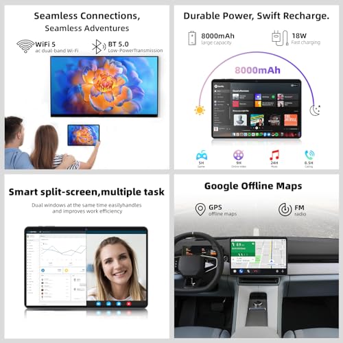 Android 14 Tablet 64GB, 10.1 inch, Octa-Core with Keyboard Case P5598