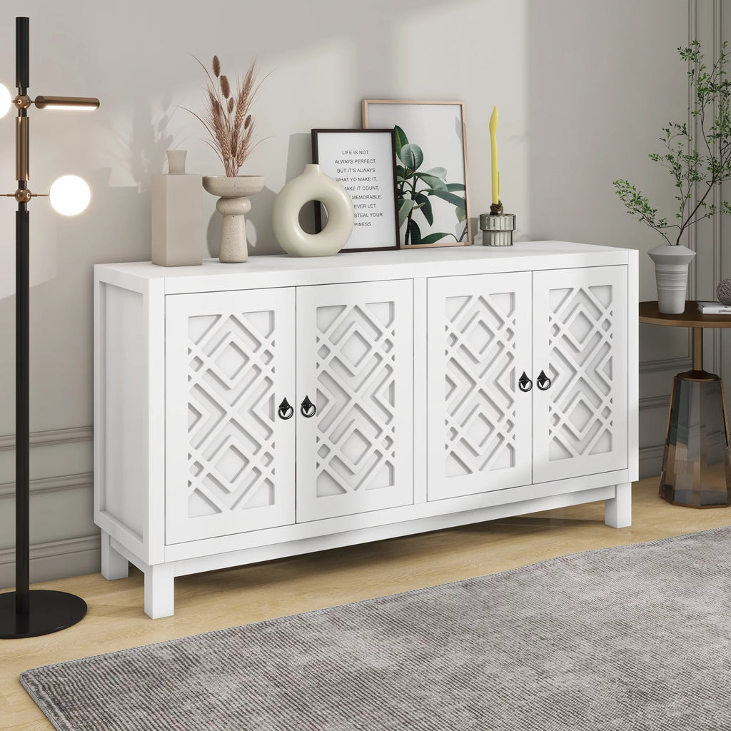 2-Door Storage Cabinet with Metal Legs and Adjustable Shelves, White U28992